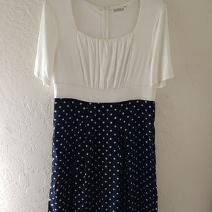 Mikarose White & Navy w/Pokadots L